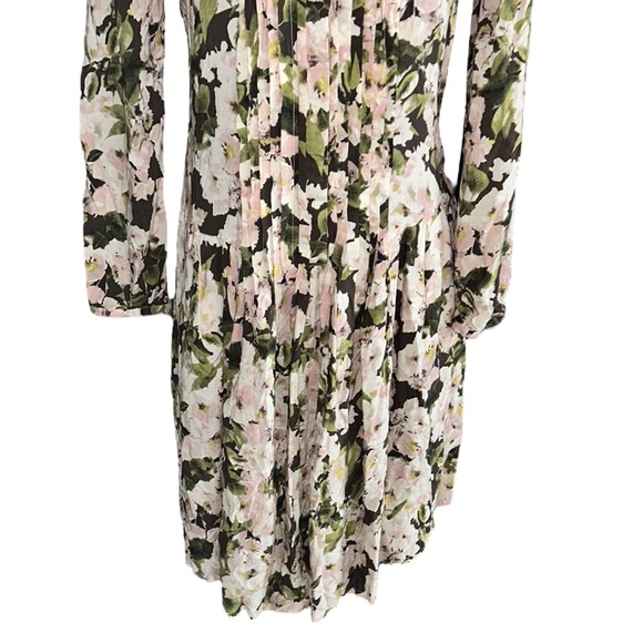 Sundance Floral Print Pintucked Pleated Prairie Dress - S - Picture 4 of 11